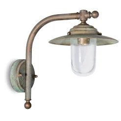 Applique da Esterno in Ottone, Vetro Trasparente e IP44 - Elfico