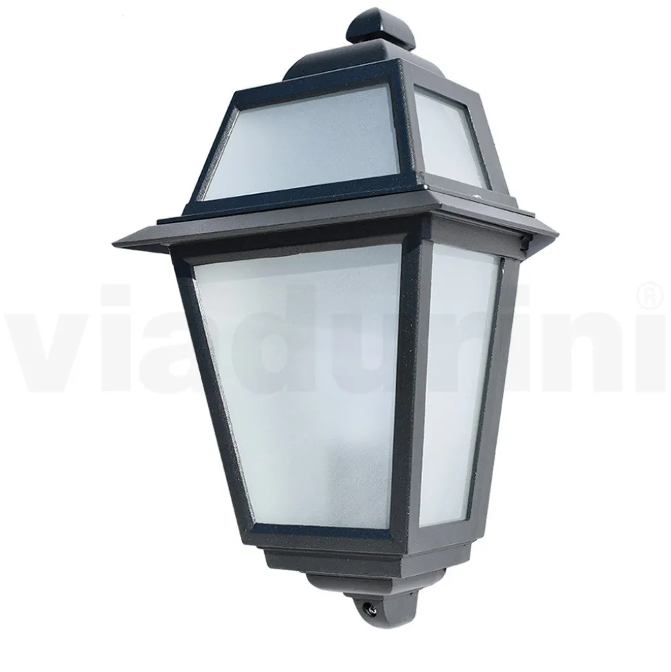 Applique da Muro Outdoor in Alluminio Antracite e Vetro Made in Italy - Elric