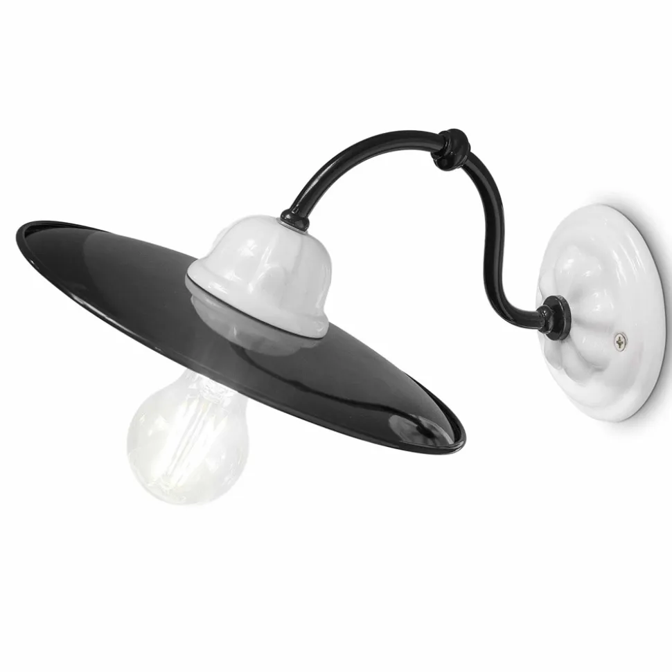 Applique da parete elegante in ceramica bianca Ferroluce Potenza