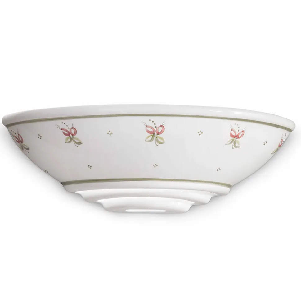 Applique da parete rustica ceramica decorata a mano Ferroluce