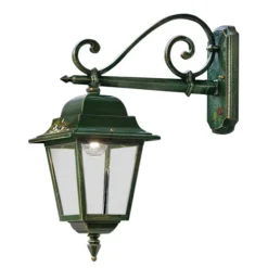 Applique Esterno in Alluminio Verde Oro con Fiori Dipinti a Mano - Gorizia