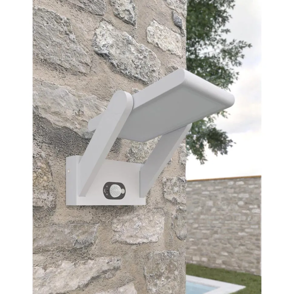 Applique Faretto Led Solare in Alluminio Bianco o Nero con Sensore - Hugo