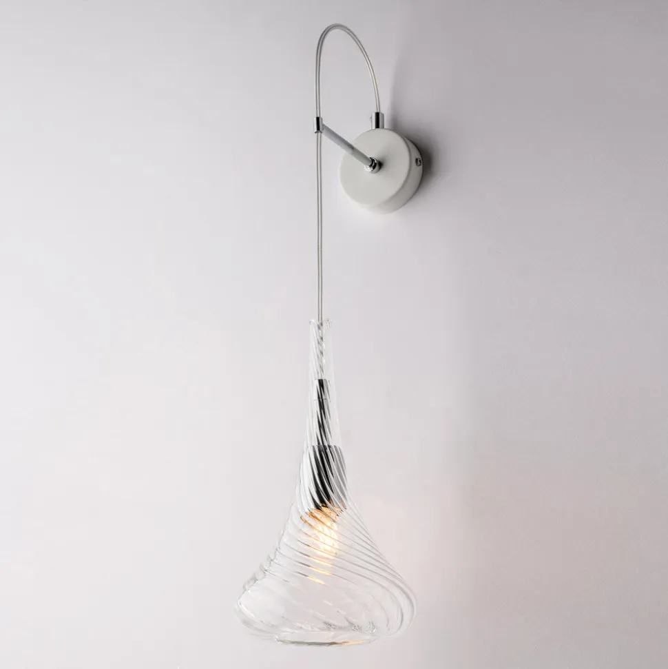 Applique in Ferro con Vetro Pyrex Made in Italy - Corinto