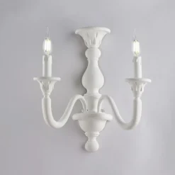 Applique in Legno con Paralumi a Candela Made in Italy - Siena