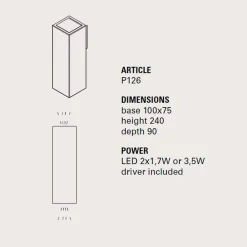 Applique LED da esterno in terracotta design H 24 cm Smith - Toscot