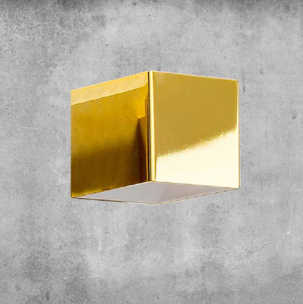 Applique LED in Ottone e Gesso Made in Italy - Cubetto Aldo Bernardi