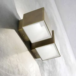 Applique LED in Ottone e Gesso Made in Italy - Cubetto Aldo Bernardi