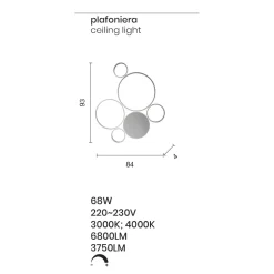 Applique LED Moderna in Metallo Verniciato Finitura Oro o Argento - Punto