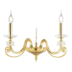 Applique 2 Luci Vetro Soffiato e Cristallo Ottico Lusso Classico - Cassea