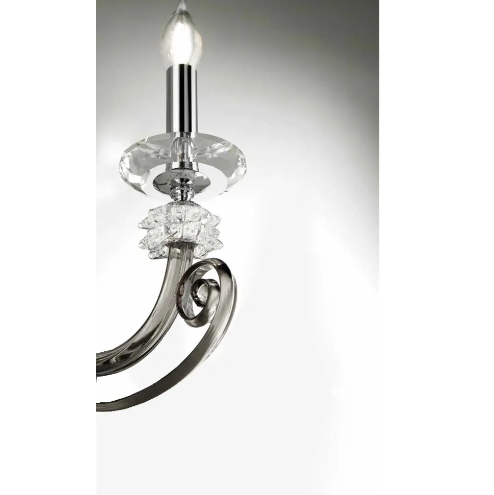 Applique 2 Luci Vetro Soffiato e Cristallo Ottico Lusso Classico - Cassea