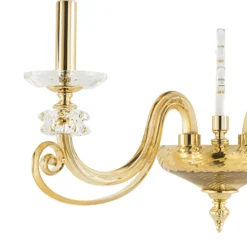 Applique 2 Luci Vetro Soffiato e Cristallo Ottico Lusso Classico - Cassea
