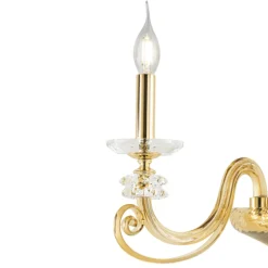 Applique 3 Luci Vetro Soffiato e Cristallo Ottico Lusso Classico - Cassea