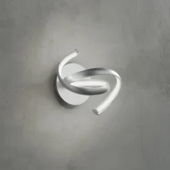 Applique Moderna in Metallo Argento, Design Minimale Led a Parete - Lumino
