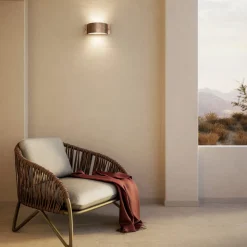 Applique Murale a Mezzaluna in Rame e LED Made in Italy - Esempio