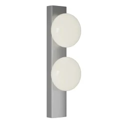 Applique o Plafoniera in Alluminio e Luce in Vetro Soffiato Bianco - Alma