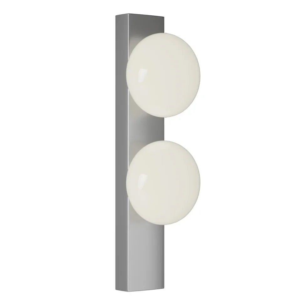 Applique o Plafoniera in Alluminio e Luce in Vetro Soffiato Bianco - Alma