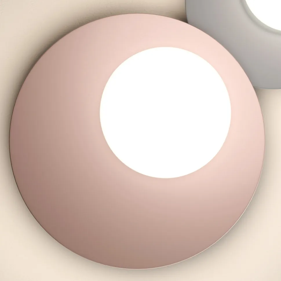Applique o Plafoniera in Alluminio, Metallo e Luce in Vetro Bianco - Luma
