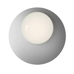 Applique o Plafoniera in Alluminio, Metallo e Luce in Vetro Bianco - Luma