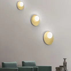 Applique o Plafoniera in Alluminio, Metallo e Luce in Vetro Bianco - Luma