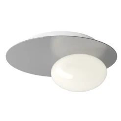 Applique o Plafoniera in Alluminio, Metallo e Luce in Vetro Bianco - Luma