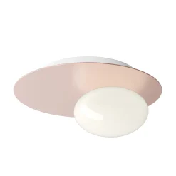 Applique o Plafoniera in Alluminio, Metallo e Luce in Vetro Bianco - Luma
