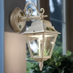 Applique per Esterni in Alluminio Bianco e Decoro Dipinto a Mano - Gorizia