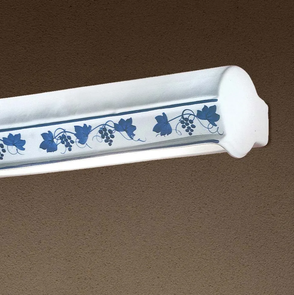 Applique Tubolare 2 Luci in Ceramica Decorata Dipinta a Mano - Trieste