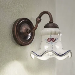 Applique Vintage Artigianale Ferro e Ceramica e Decoro a Mano - Chieti