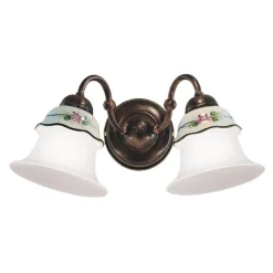 Applique Vintage Ferro, Vetro e Ceramica Decoro Dipinto a Mano - Ferrara