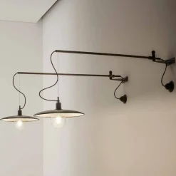 Applique Vintage in Ottone con Braccio Movibile - Meridiana Aldo Bernardi