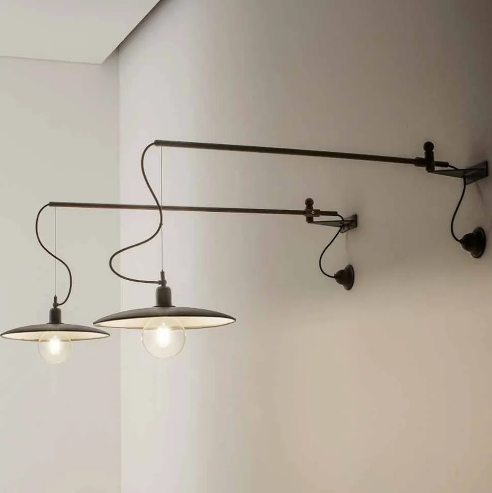 Applique Vintage in Ottone con Braccio Movibile - Meridiana Aldo Bernardi