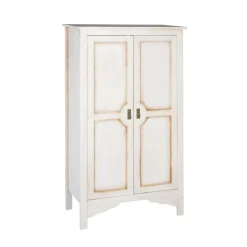 Armadio in Legno Bianco Patinato con 2 Ante Made in Italy - Agni