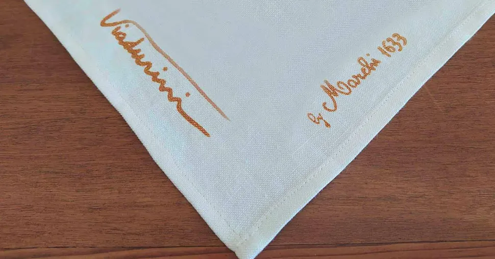 Asciugamano Artigianale Italiano con Stampa Realizzata a Mano in Cotone