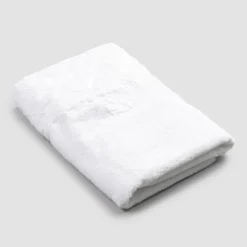 Asciugamano Viso in Spugna di Cotone Bianco con Decoro Geometrico - Gimmy