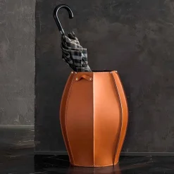 Audrey portaombrelli dal design moderno in cuoio rigenerato, made in Italy