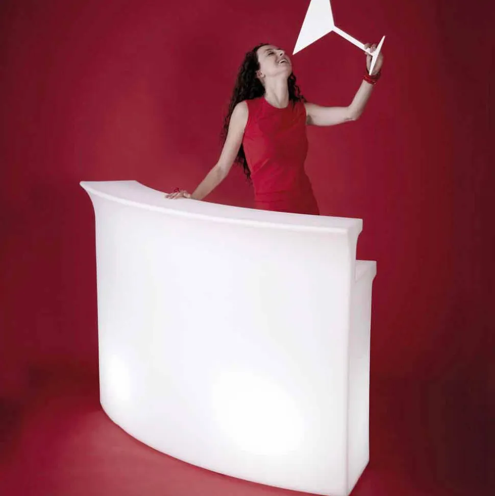 Bancone bar luminoso da esterno moderno Slide Break Bar made in Italy