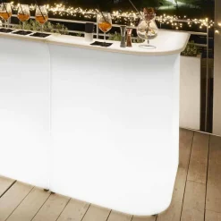 Bancone luminoso angolare da esterno Slide Break Corner,made in Italy