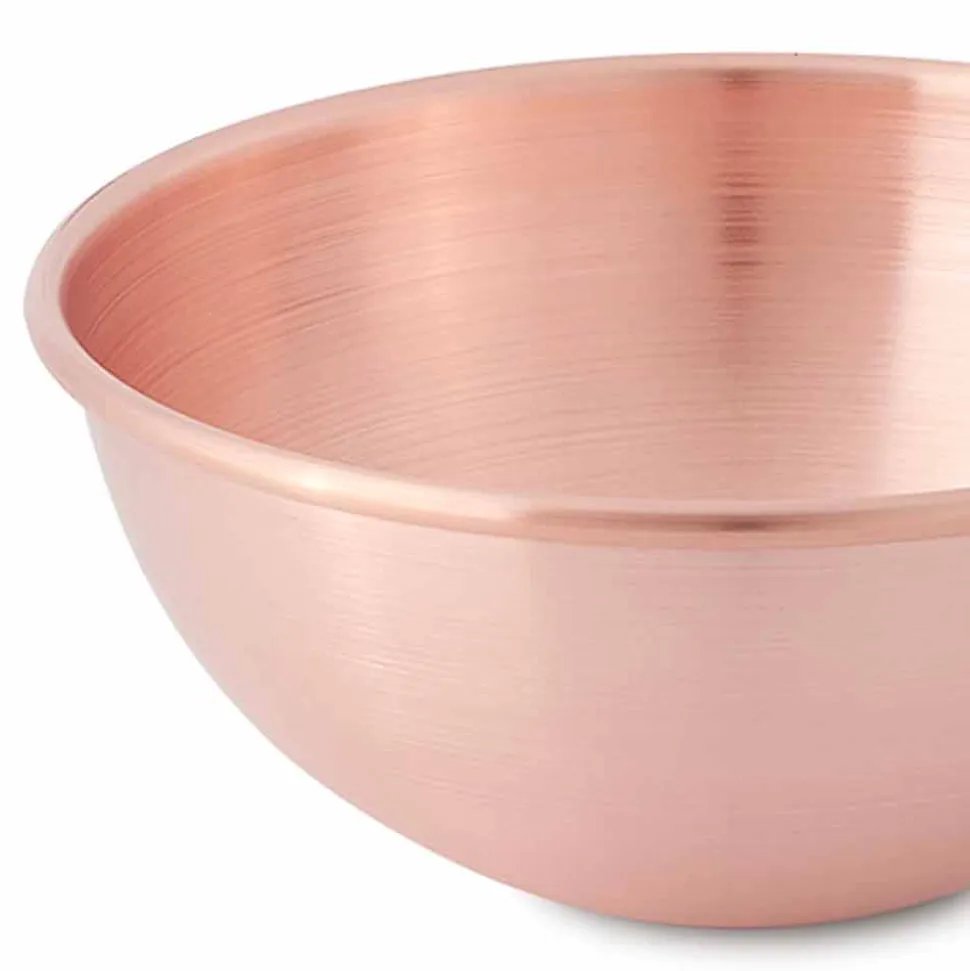 Bastardella in Rame Massiccio Liscio con Manico in Legno 36 cm - Giampiero