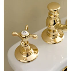 Batteria Bidet a 3 Fori con Scarico in Ottone Fatto a Mano Classica - Fioretta