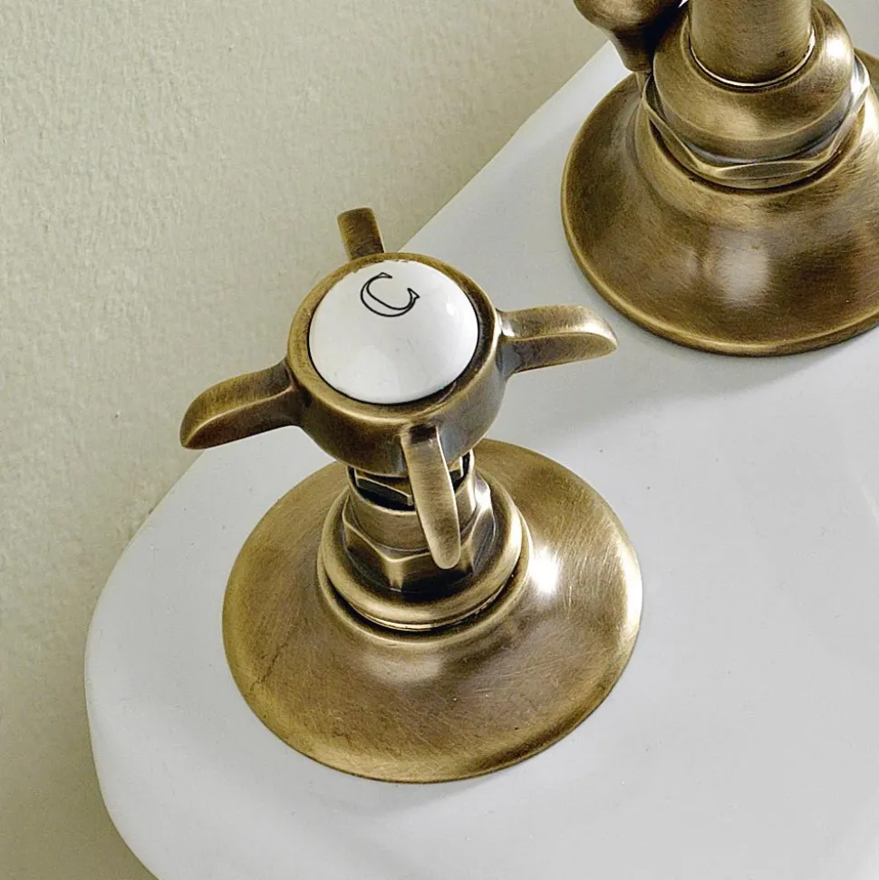 Batteria Bidet 3 Fori Classica in Ottone e Maniglie a Farfalla - Miriano