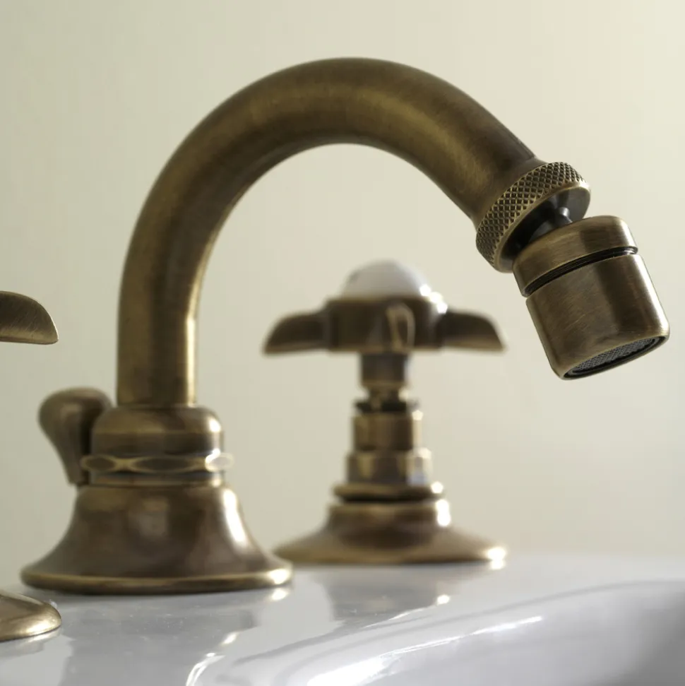 Batteria Bidet 3 Fori Classica in Ottone e Maniglie a Farfalla - Miriano