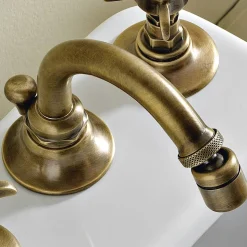 Batteria Bidet 3 Fori Classica in Ottone e Maniglie a Farfalla - Miriano