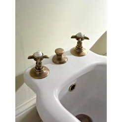 Batteria Bidet 3 Fori Erogazione Interna Ottone e Maniglie a Farfalla - Miriano