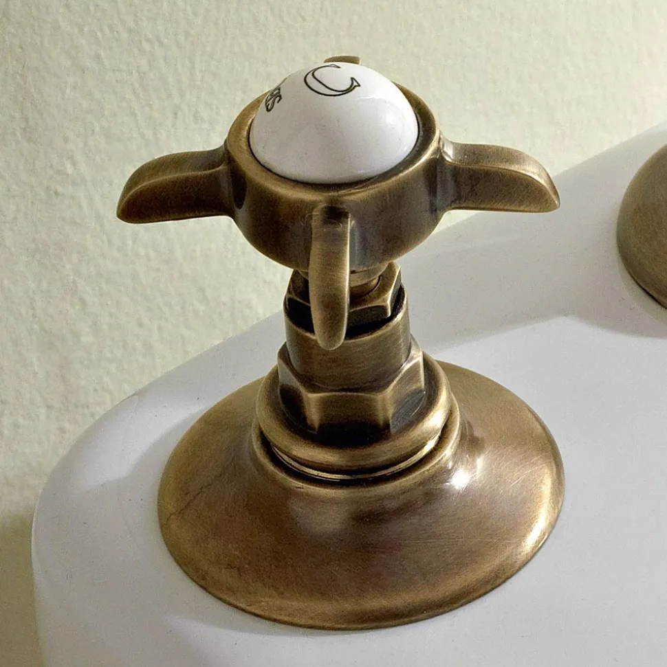 Batteria Bidet 3 Fori Erogazione Interna Ottone e Maniglie a Farfalla - Miriano
