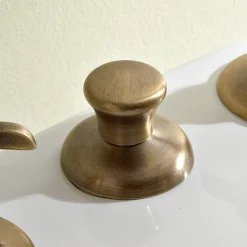 Batteria Bidet 3 Fori Erogazione Interna Ottone e Maniglie a Farfalla - Miriano