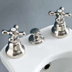Batteria Bidet 3 Fori Scarico Erogazione Interna Ottone Artigianale - Ercolina