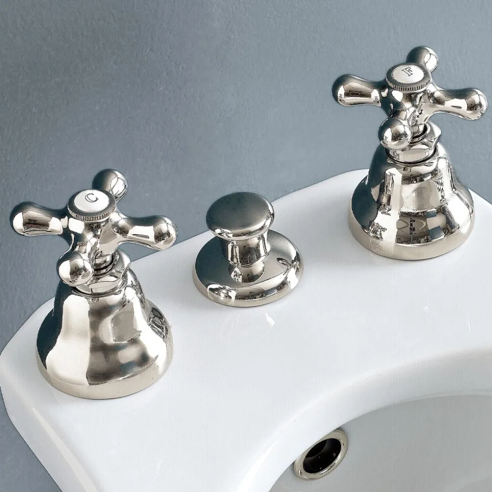 Batteria Bidet 3 Fori Scarico Erogazione Interna Ottone Artigianale - Ercolina