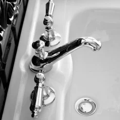 Batteria Lavabo 3 Fori con Leve Stile Classico in Ottone Artigianale - Noriana
