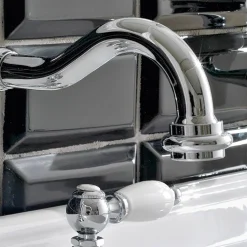 Batteria Lavabo 3 Fori con Scarico Ottone Stile Classico Artigianale - Noriana