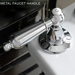 Batteria Lavabo 3 Fori con Scarico Ottone Stile Classico Artigianale - Noriana